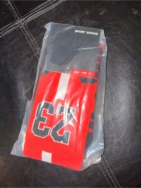 Red Athletic Sport Socks Run for It